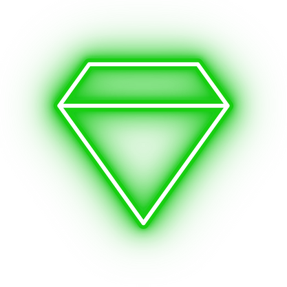 Neon green diamond icon